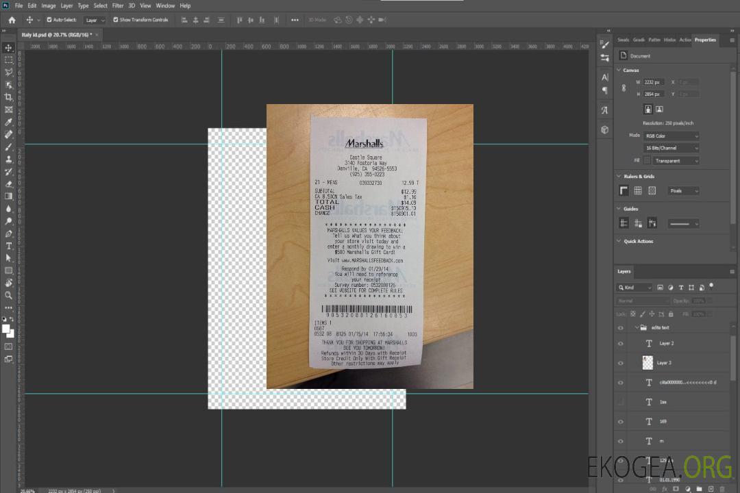 Chèque de paiement du magasin Marshalls template